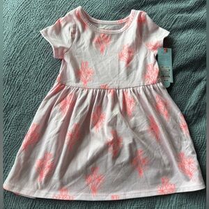 Girls' Pink Floral Short-Sleeve Dress - size 2T. NWT